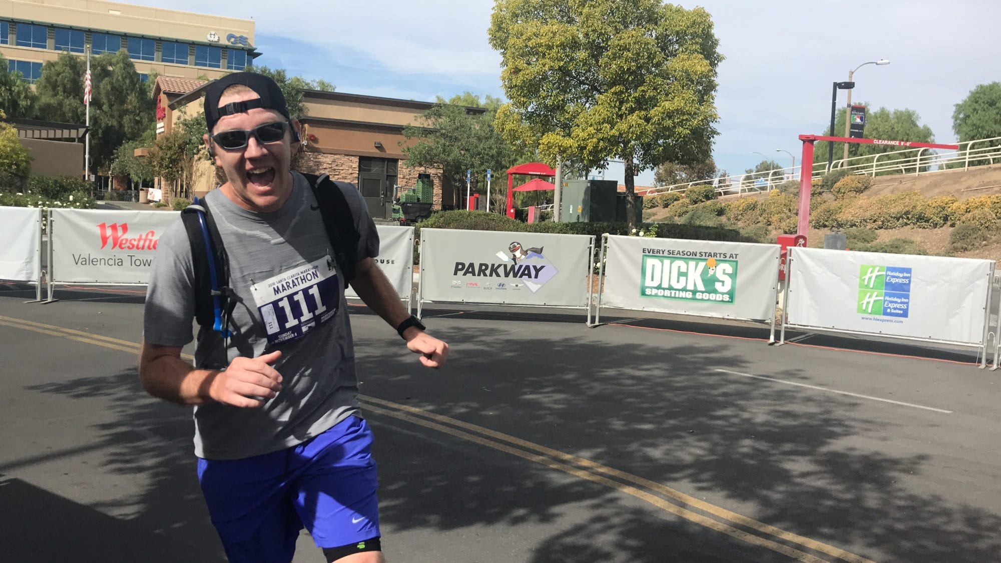 Nathan Imhoff finishing Santa Clarita Marathon 2019