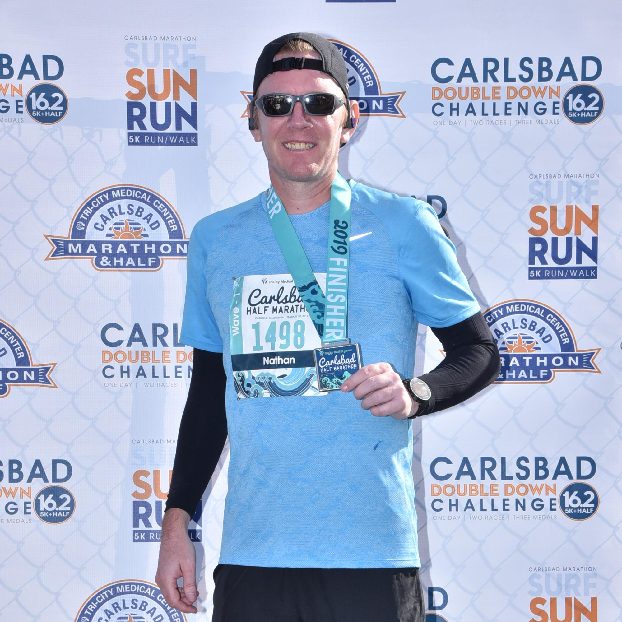 Nathan Imhoff finishing Carlsbad Half Marathon 2019