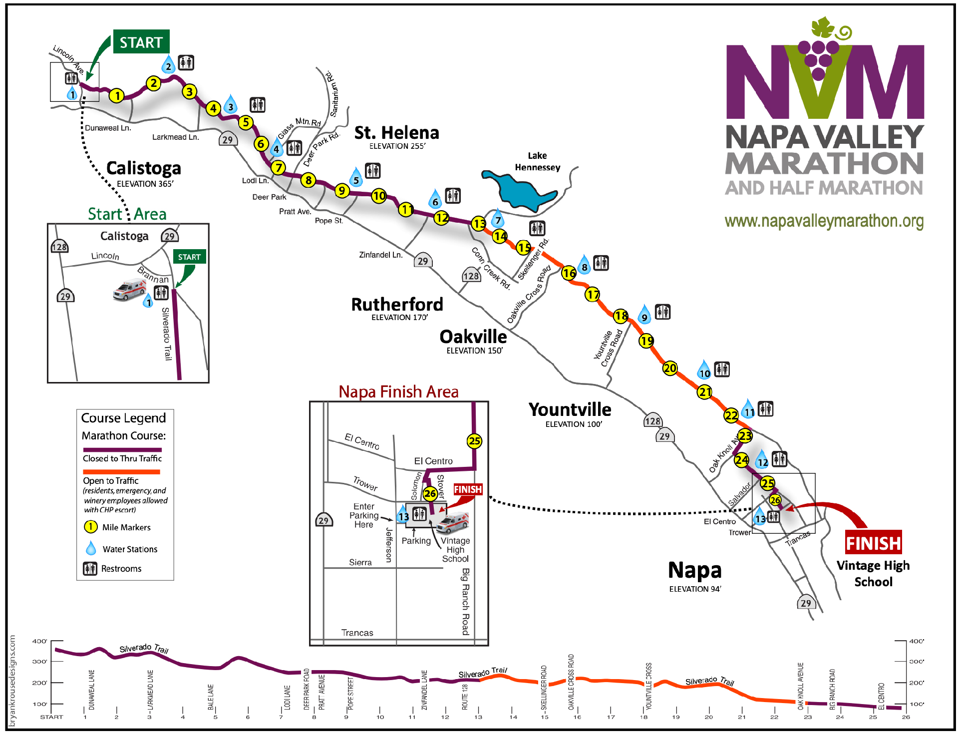 napa valley marathon map - 2020 Napa Valley Marathon Discount Code