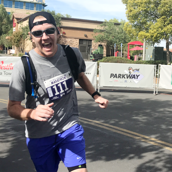 Nathan Finishing 2018 Santa Clarita Marathon