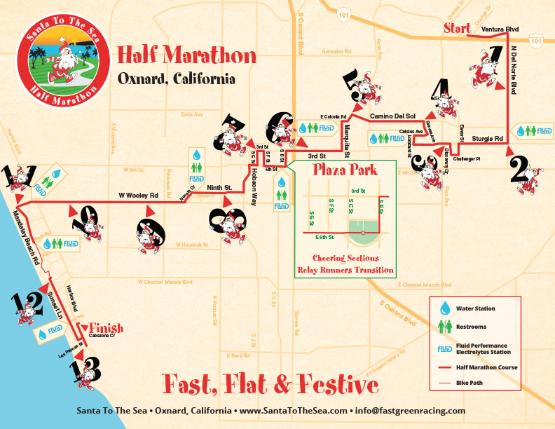 Santa To The Sea Half Marathon Map